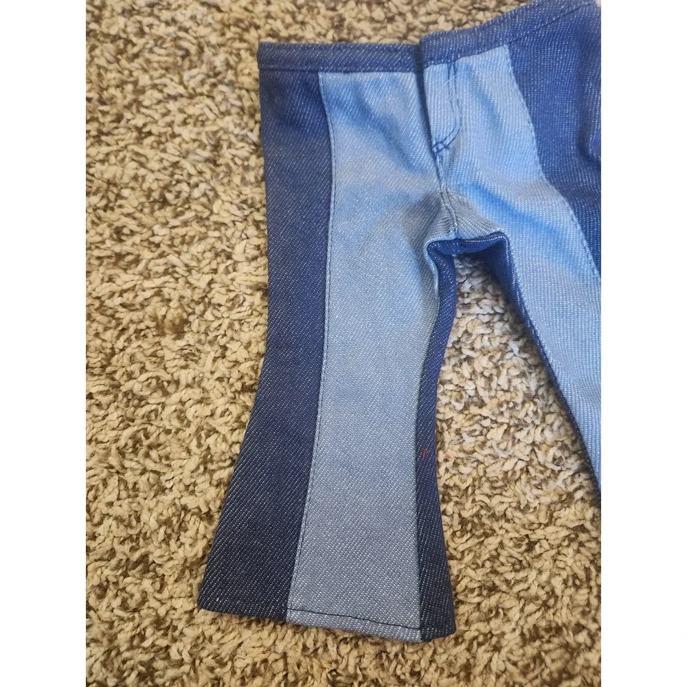 American Girl Two‎ Tone Blue Denim Flare Leg Doll Jeans Bell Bottoms